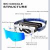 BAHREL Ski Goggles for Men Wome Adult Youth, UV Protection Snow Glasses Anti Fog Snowboard Goggles (Color : Red) view 3
