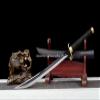 Copper Hand Guard Taichi Saber Jian Chinese Kungfu Broadsword Sword Wushu Da Dao Black High Manganese Steel Blade Sharp Outdoors Knife view 4