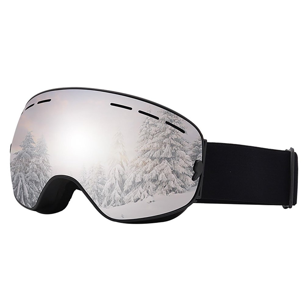 BAHREL Ski Goggles for Men Women Youth, Anti Fog OTG Winter Snow Goggles Spherical Detachable Lens Snow Glasses (Color : Sivler)