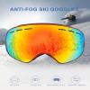 BAHREL Ski Goggles for Men Women Youth, Anti Fog OTG Winter Snow Goggles Spherical Detachable Lens Snow Glasses (Color : Sivler) view 2