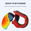 BAHREL Ski Goggles for Men Women Youth, Anti Fog OTG Winter Snow Goggles Spherical Detachable Lens Snow Glasses (Color : Sivler) view 3
