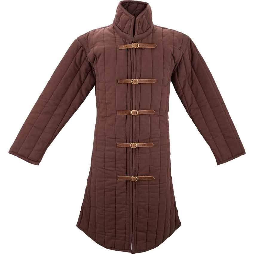 Thick Padded Brown Gambeson With Full sleeves Padded jacket Costume for Men Knight LARP Armor MADE BY MEDIEVAL KNIGHTS (Large)
