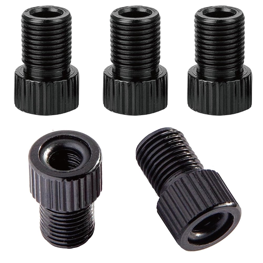 VANSIHO Aluminum Presta to Schrader Converter Car Valve Adapter Bicycle Bike Tube Pump Air Compressor Tools 5pcs (Black)