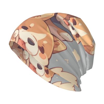 Casual Corgis Dog Scarf Bandana Loose Hat Stretch Headwear Beanie Hat - Versatile Fashion for Every Season