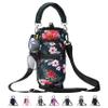 AceTreker 32 oz 40 oz Water Bottle Sleeve, Insulated Sport Water Bottle Holder with Strap & Paracord Handle, Flask Carrier Sling Bag with 4 Pockets for Walking Hiking-Wild Rose view 1