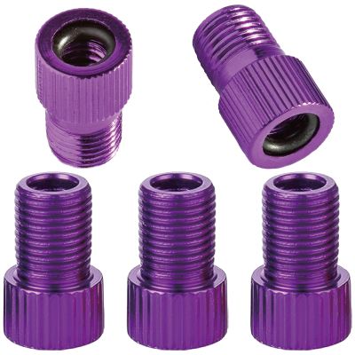 VANSIHO Aluminum Presta to Schrader Converter Car Valve Adapter Bicycle Bike Tube Pump Air Compressor Tools 5pcs (Purple)