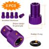 VANSIHO Aluminum Presta to Schrader Converter Car Valve Adapter Bicycle Bike Tube Pump Air Compressor Tools 5pcs (Purple) view 3