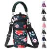 AceTreker 32 oz 40 oz Water Bottle Sleeve, Neoprene Insulated Water Bottle Sling Holder Bag with Adjustable Shoulder Strap & Paracord Handle for Men Women Walking Wild Rose view 1