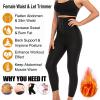 Vuirrm Sauna Pants for Women, Waist Trainer Leggings for Women Tummy Control Slimming Body Shaper Workout Leggings for Yoga, 2XL/3XL,Blue view 3