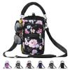 AceTreker Neoprene Half Gallon Water Bottle Sleeve with 5 Pockets, Paracord Handle, 64/128 oz Metal Water Bottle Pouch Holder with Adjustable Strap for Walking, Sport-Black Flower view 1