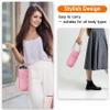AceTreker 32 oz & 40 oz Insulated Flask Sling Bag with Strap, Sport Bottle Sleeve & Pocket, Paracord Handle - Pink view 3