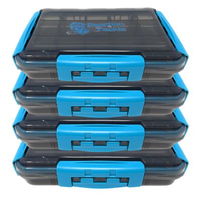 Reaction Tackle Ultimate Waterproof Tackle Box Trays with Removable Dividers - Organization and Storage Solution- 4-Pack Kit of 3-Clip Trays - 3600 4-pack