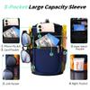 AceTreker 64/128 oz Water Bottle Carrier Bag, Insulated Half Gallon Water Bottle Sleeve with 5 Pocket, Sport Water Flask with Paracord Handle and Shoulder Strap for Walking Hiking Camping Gym-Navy view 2
