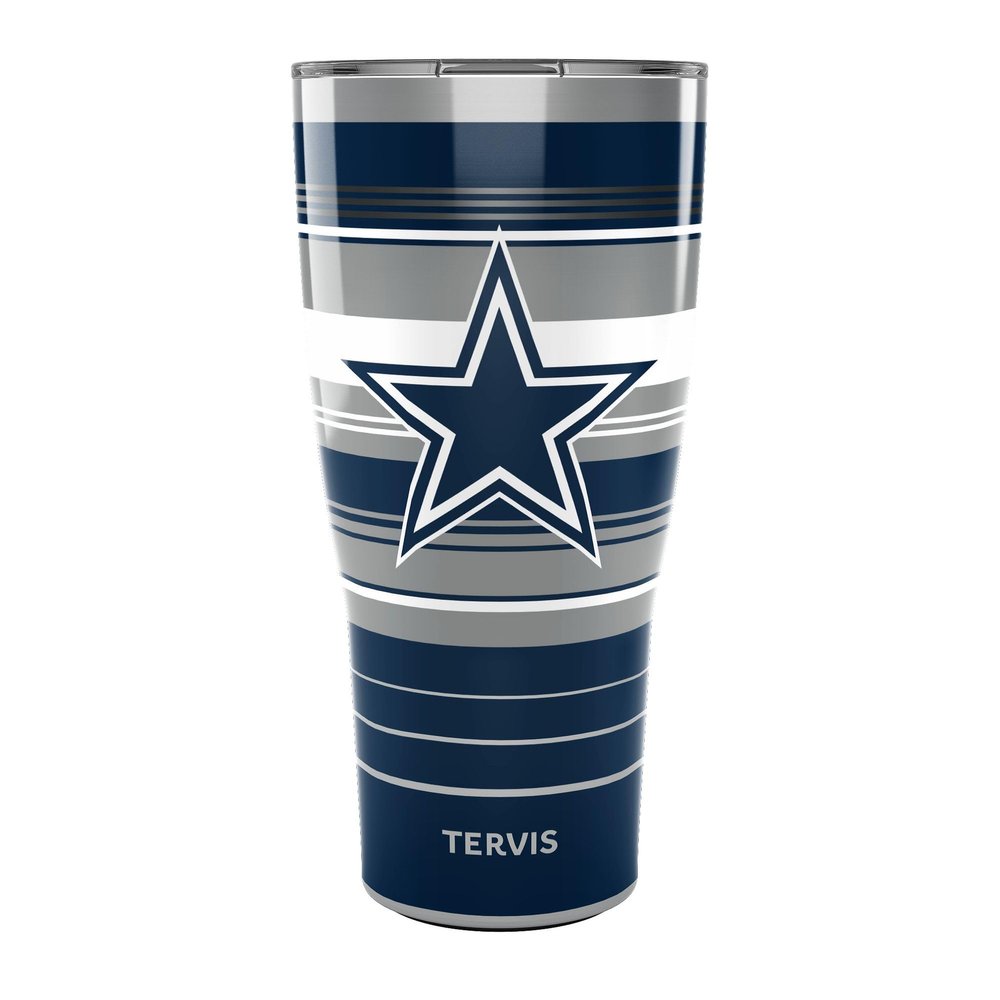 Tervis Traveler NFL Dallas Cowboys - Hype Stripes Triple Insulated Tumbler Travel Cup Keeps Drinks Cold & Hot, 30oz, Stainless Steel