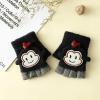 3 to 6 Years Children Warm Gloves Kids Flip Top Fingerless Warm Soft Gloves Knit Winter Mitten (Navy, One Size) view 2