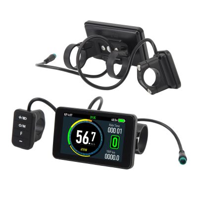 Alomejor Electric LCD Display, Multi-Protocol Compatible Voltage Monitor, Universal 24V to 72V Range for e-Bikes Scooters Golf carts and Industrial Vehicles