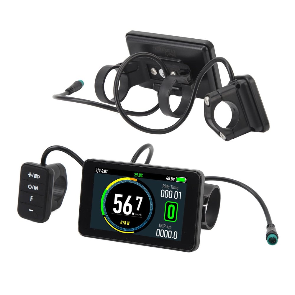Alomejor Electric LCD Display, Multi-Protocol Compatible Voltage Monitor, Universal 24V to 72V Range for e-Bikes Scooters Golf carts and Industrial Vehicles