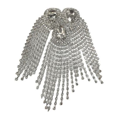 Lurrose 2pcs Acrylic Chain Tassel Shoulder Epaulet Jewelry for Women Chic Rhinestone and Tassel Design for Weddings Photo Shoots and Stage Costumes