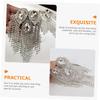 Lurrose 2pcs Acrylic Chain Tassel Shoulder Epaulet Jewelry for Women Chic Rhinestone and Tassel Design for Weddings Photo Shoots and Stage Costumes view 2