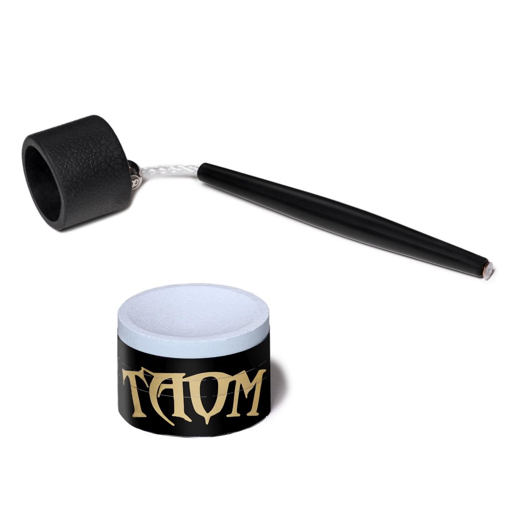 Taom Billiard Pool Cue Premium Chalk 2.0 Blue - with Chalk Holder