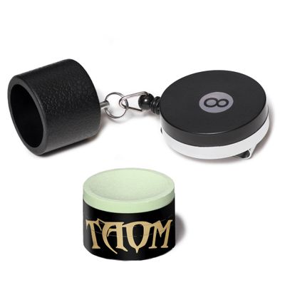 TAOM Billiard Snooker Pool Cue Premium Chalk 2.0 - with Retractable Chalk Holder