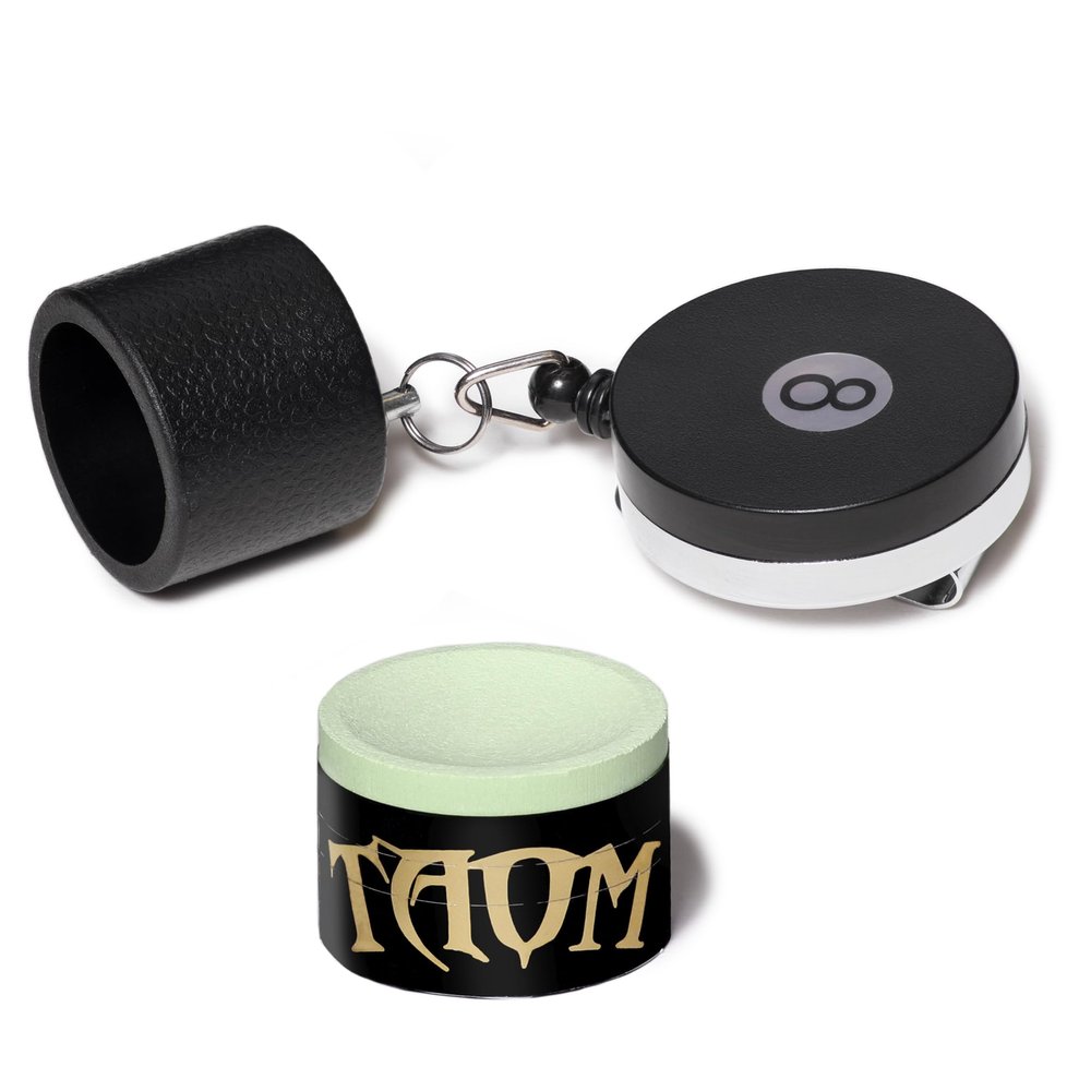 TAOM Billiard Snooker Pool Cue Premium Chalk 2.0 - with Retractable Chalk Holder