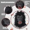 CrDoJu Halloween Chimp Head Mask Chimpanzee Mask Black with Fur Latex Gorilla Full Head Mask for Carnival Costume Party Prop view 4