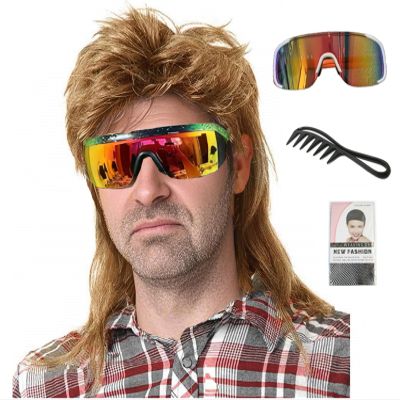 Traqur Mullet Wigs for Men Joe Dirt Emo Wig 80s Costumes Fancy Party Accessory Cosplay Wig Halloween Man x (Strawberry Blonde)