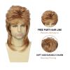Kavsni Mullet Wigs for Men,Joe Dirt,Emo Wig 80s Costumes Fancy Party Accessory Cosplay Wig Halloween Man xStrawberry Blonde view 3