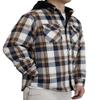 AIRNINE Men's Heavy Weight Quilted Lined Plaid Flannel Shirt Jacket (S to 5XL) (Ecru/Grey/Hood_1126, Small) view 2