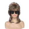 Adequate 80s Mullet Wig for Women Fluffy and Layered Hairpiece for Perfect for Costume Parties and Cosplay (Light Brown) view 1