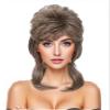 Adequate 80s Mullet Wig for Women Fluffy and Layered Hairpiece for Perfect for Costume Parties and Cosplay (Light Brown) view 3