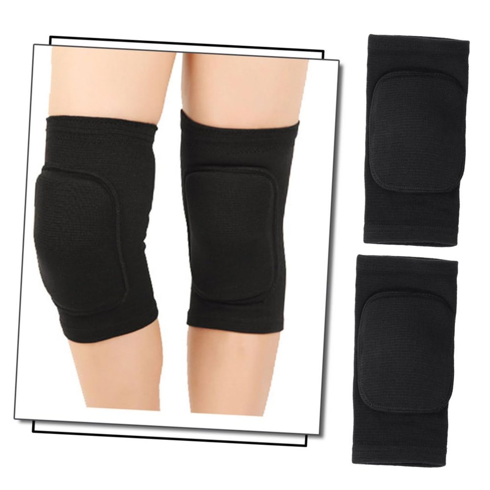SHOWERORO Knee Protector Sleeves Breathable Elastic Support for Sports Soft Sponge Padding for Joint Pain Relief Non-slip Design for Dance Running and More Pair of Black s