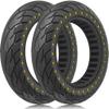 GYL 10 Inch Solid Tire: 60/70-6.5 Scooter Tires Replacement for Ninebot Max, 10x2.50-6.5 Tubeless Tyre for Segway Ninebot Max G30 G30P G30LP Hover 1 Alpha Electric Scooter Rubber Wheel Yellow 2pcs view 1