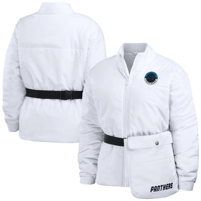 WEAR by Erin Andrews Women's White Carolina Panthers Packaway Full-Zip Puffer Jacket