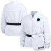 WEAR by Erin Andrews Women's White Carolina Panthers Packaway Full-Zip Puffer Jacket view 1