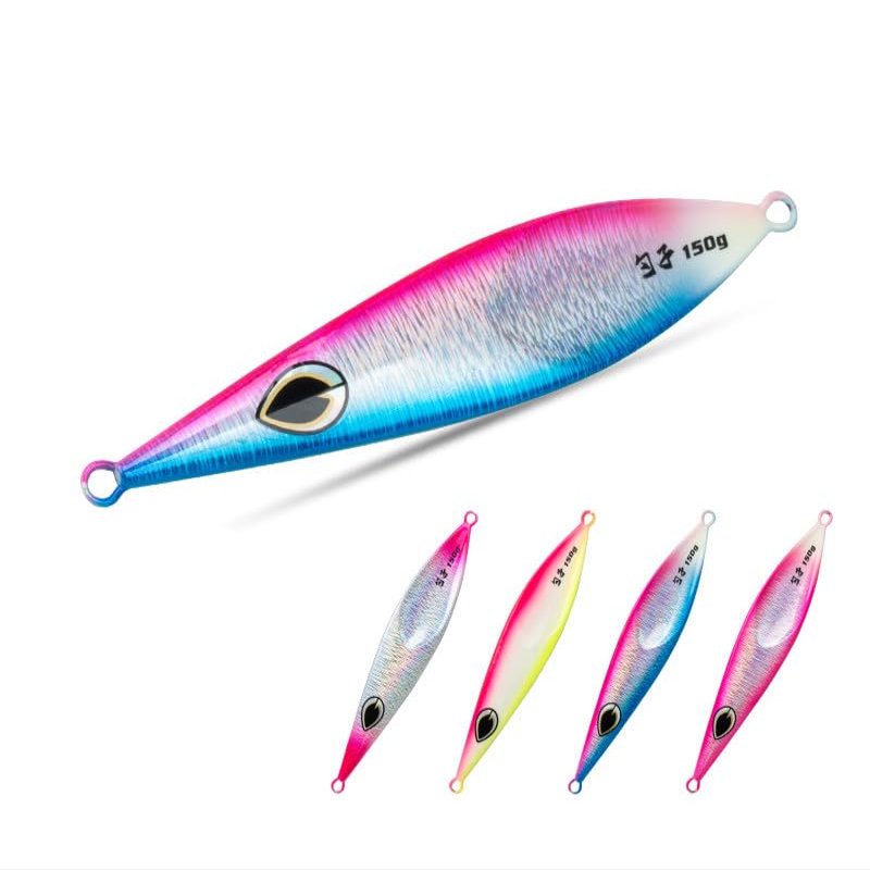 KTGCOZS UV Metal Jig Fishing Lures 3.5oz Slow Jigging Spoon Hard Bait Hook (C#)