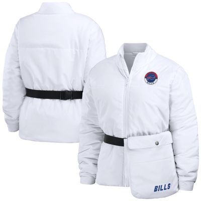 WEAR by Erin Andrews Women's White Buffalo Bills Packaway Full-Zip Puffer Jacket
