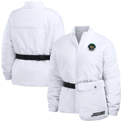 WEAR by Erin Andrews Women's White Jacksonville Jaguars Packaway Full-Zip Puffer Jacket