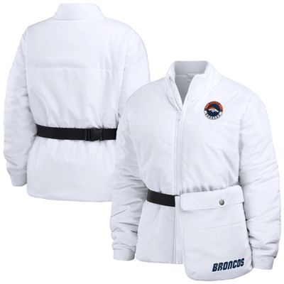 WEAR by Erin Andrews Women's White Denver Broncos Packaway Full-Zip Puffer Jacket