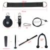 HEARSO Fitness Cable Pulley System, Wall-Mounted Weight Pulley System with 360 Rotating Joint, Low Row Cable System with 330 Lb Bearing Load view 2