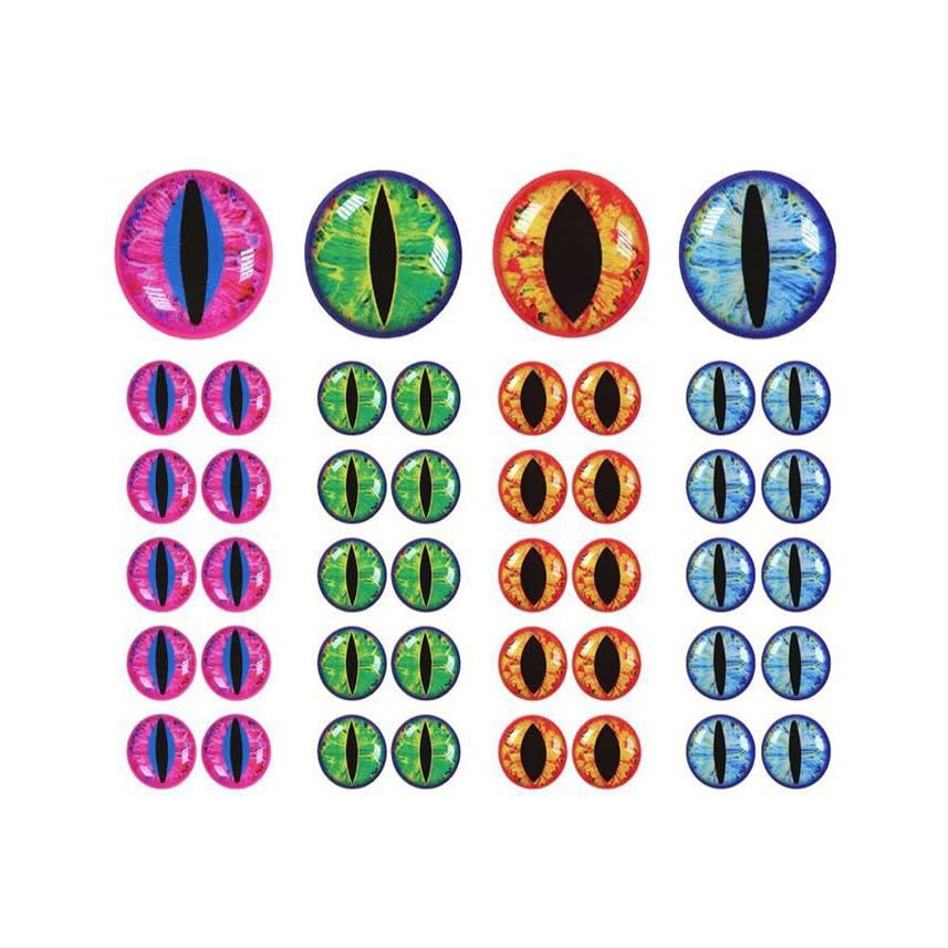 KTGCOZS Pack of 200 Fishing Lure Eyes 3mm-12mm 5D Holographic Eyes Fly Tying Jig Craft (12mm 200pcs)
