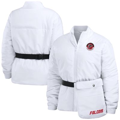 WEAR by Erin Andrews Women's White Atlanta Falcons Packaway Full-Zip Puffer Jacket