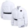 WEAR by Erin Andrews Women's White New England Patriots Packaway Full-Zip Puffer Jacket view 1