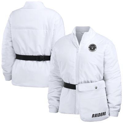 WEAR by Erin Andrews Women's White Las Vegas Raiders Packaway Full-Zip Puffer Jacket