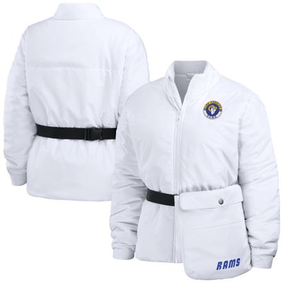 WEAR by Erin Andrews Women's White Los Angeles Rams Packaway Full-Zip Puffer Jacket