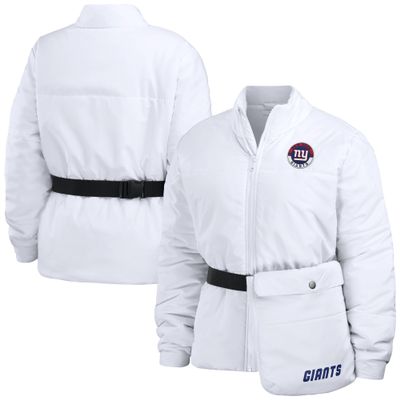 WEAR by Erin Andrews Women's White New York Giants Packaway Full-Zip Puffer Jacket