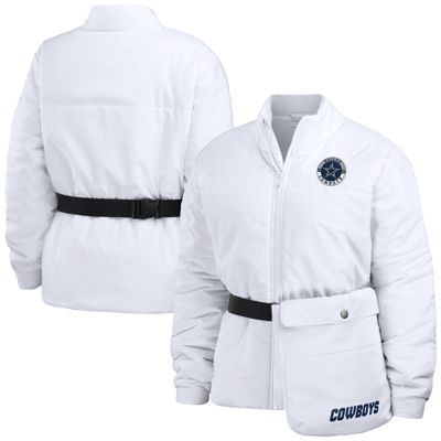 WEAR by Erin Andrews Women's White Dallas Cowboys Packaway Full-Zip Puffer Jacket