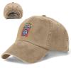 Tavos 82nd Airborne with Ranger Denim Trucker Hat Baseball Cap for Men Cowboy Dad Natural view 3