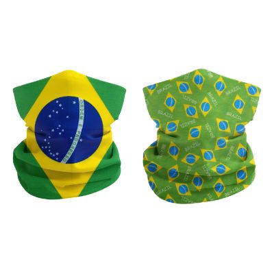 2 Brazilian flag multifunctional Scarf, Neck Gaiter Balaclava Face Mask, outdoor cycling, fishing, sun protection, and dust mask(one size fits all)